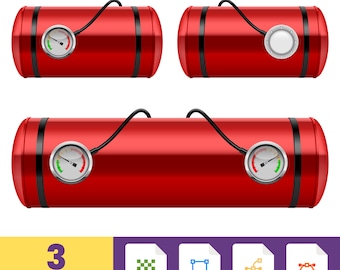 Gas Cylinder Clipart: Fuel Tank Vector Graphics (Digital Download)