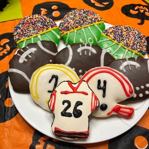 Football themed Sugar Cookies, 1 Dozen (12)