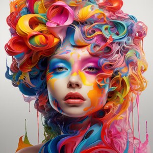Multicolored 3D decoration woman
