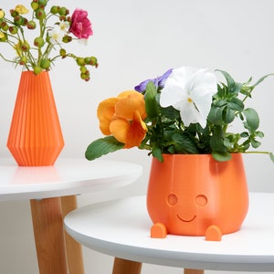 plant pot
decorative pot
happy face pot
orange green pot
indoor pot
indoor planter
indoor pot gift
cute pot