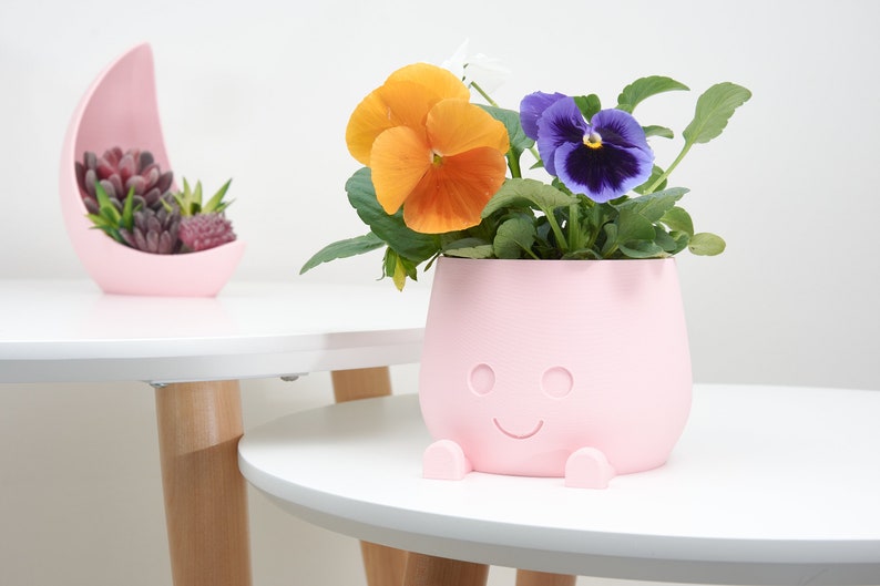 plant pot
decorative pot
happy face pot
orange pink green pot
indoor pot
indoor planter
indoor pot gift
cute pot