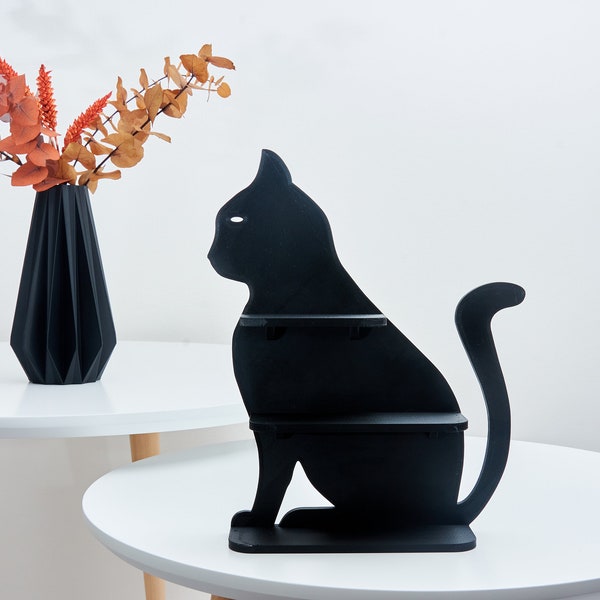 Charming Cat-Shaped Shelf Playful Home Decor Accent Stylish Cat-Shaped Decor Adds Character to Any Room Small Shelf Ornament Trinket Shelf