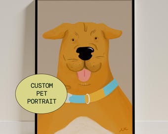 Descarga digital de retratos personalizados de mascotas / Decoración de pared personalizada para amantes de los perros
