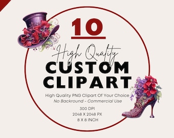 10 Custom Order Clipart For Personal And Commercial Use, Custom PNG, Customer Request Watercolor Illustration