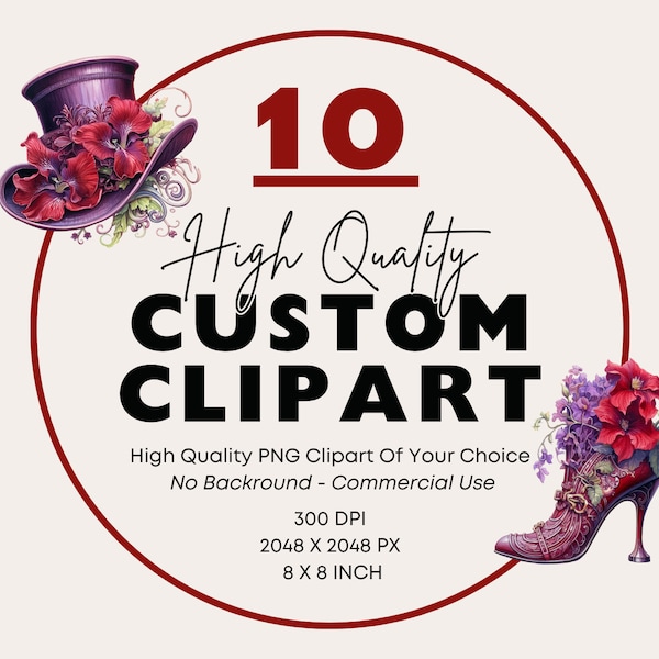 10 Custom Order Clipart For Personal And Commercial Use, Custom PNG, Customer Request Watercolor Illustration