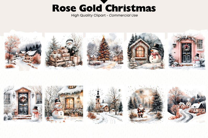 Winter Scenes Clipart Bundle Snowy Landscapes Graphics Digital Download ...