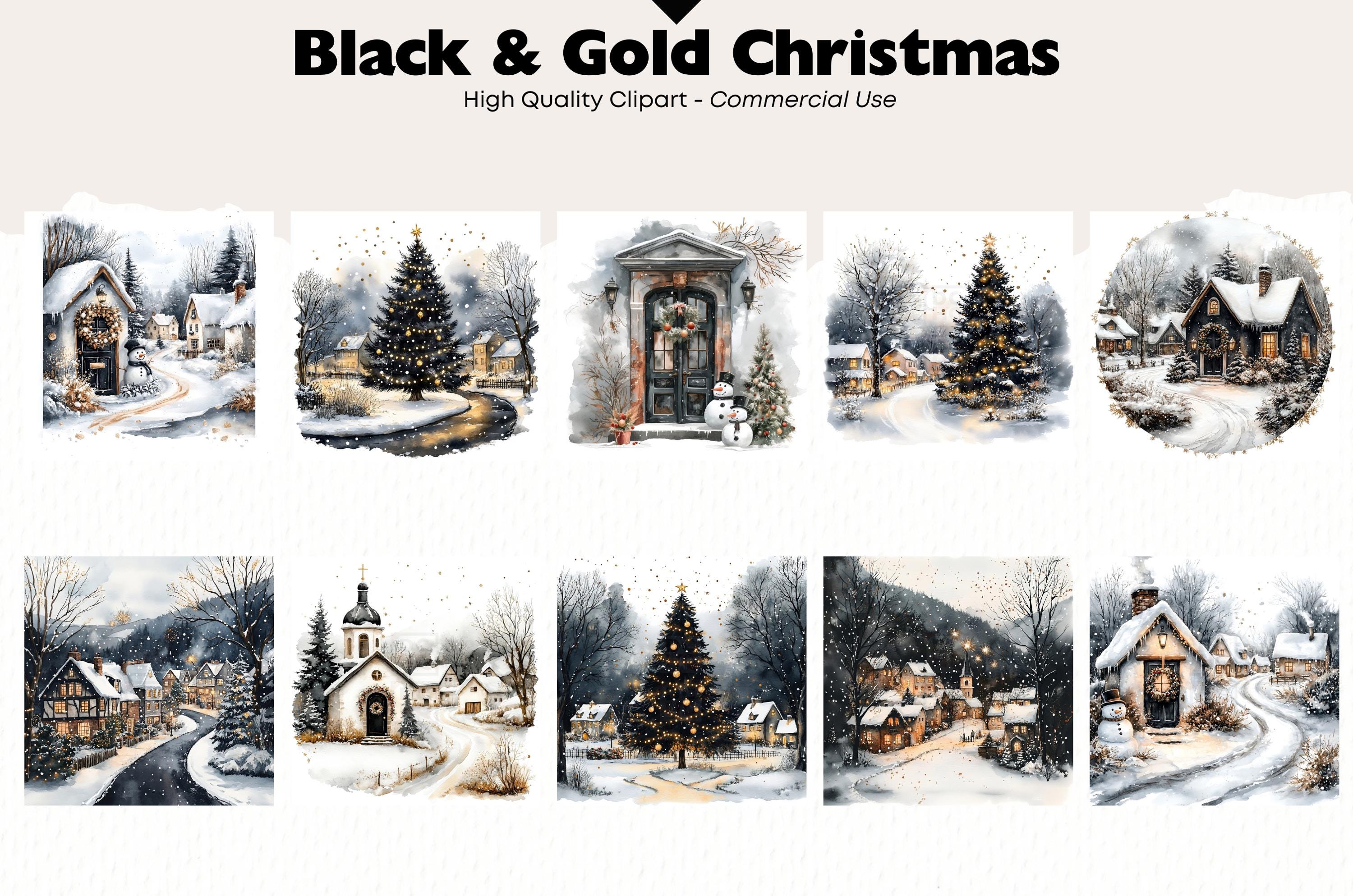 Winter Scenes Clipart Bundle Snowy Landscapes Graphics Digital Download ...