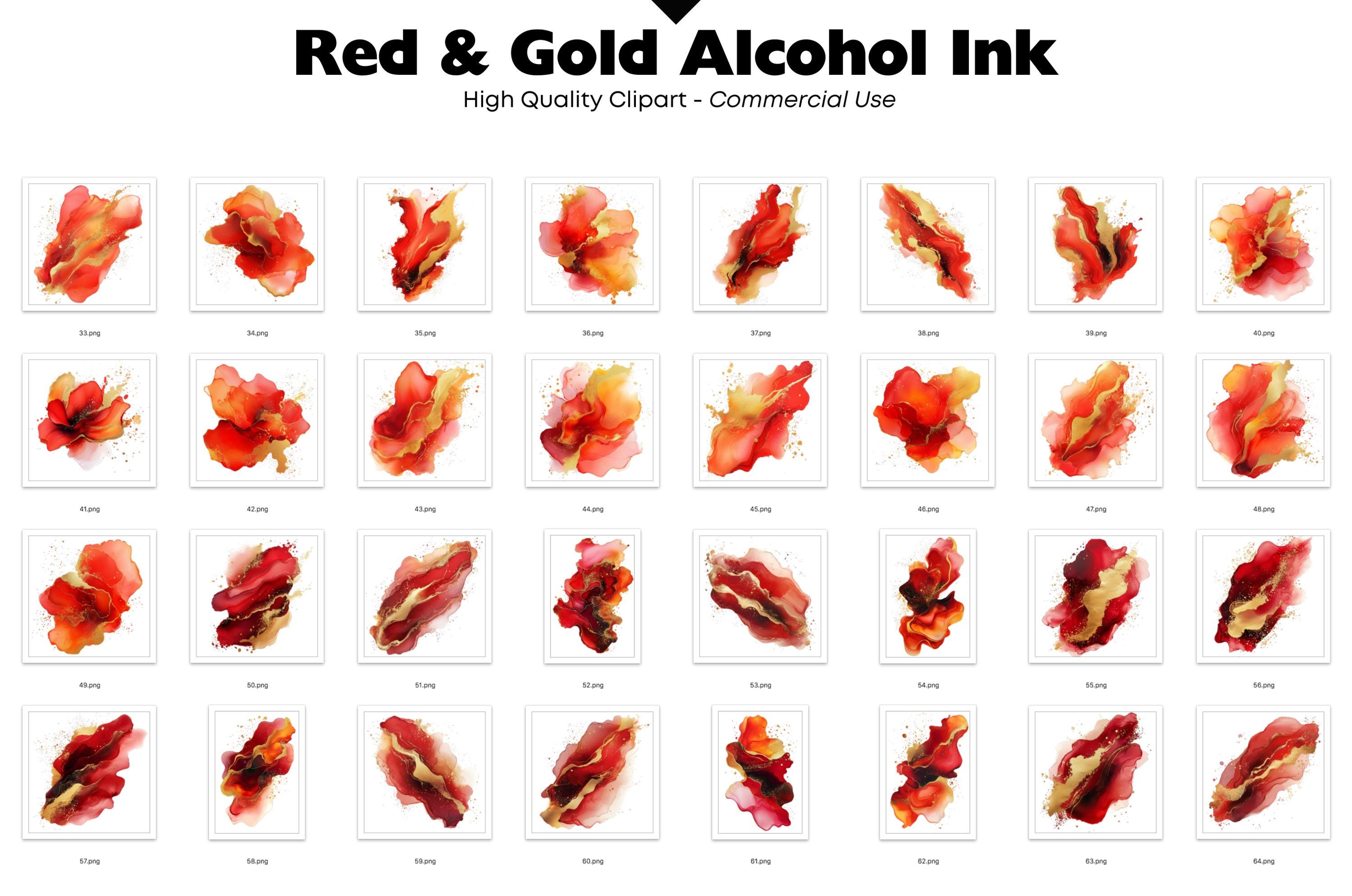 Red Ink Aet Red Gold Alcohol Ink Clipart, Abstract Ink Textures PNG, Luxury Red Ink ...
