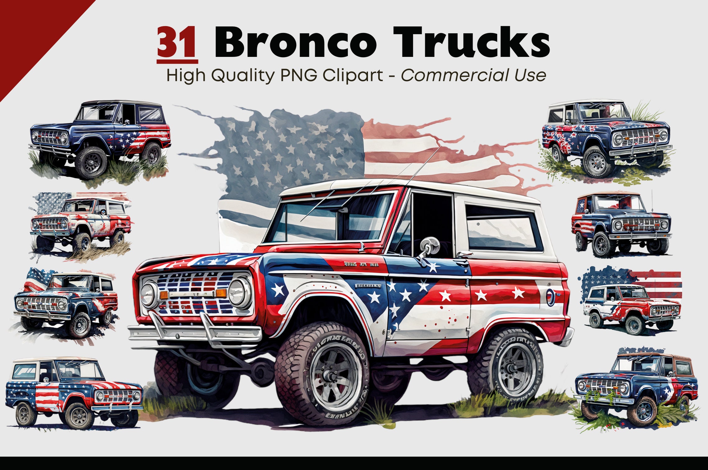 Bronco Truck Clipart Ford Clipart PNG Truck Car Clipart - Etsy
