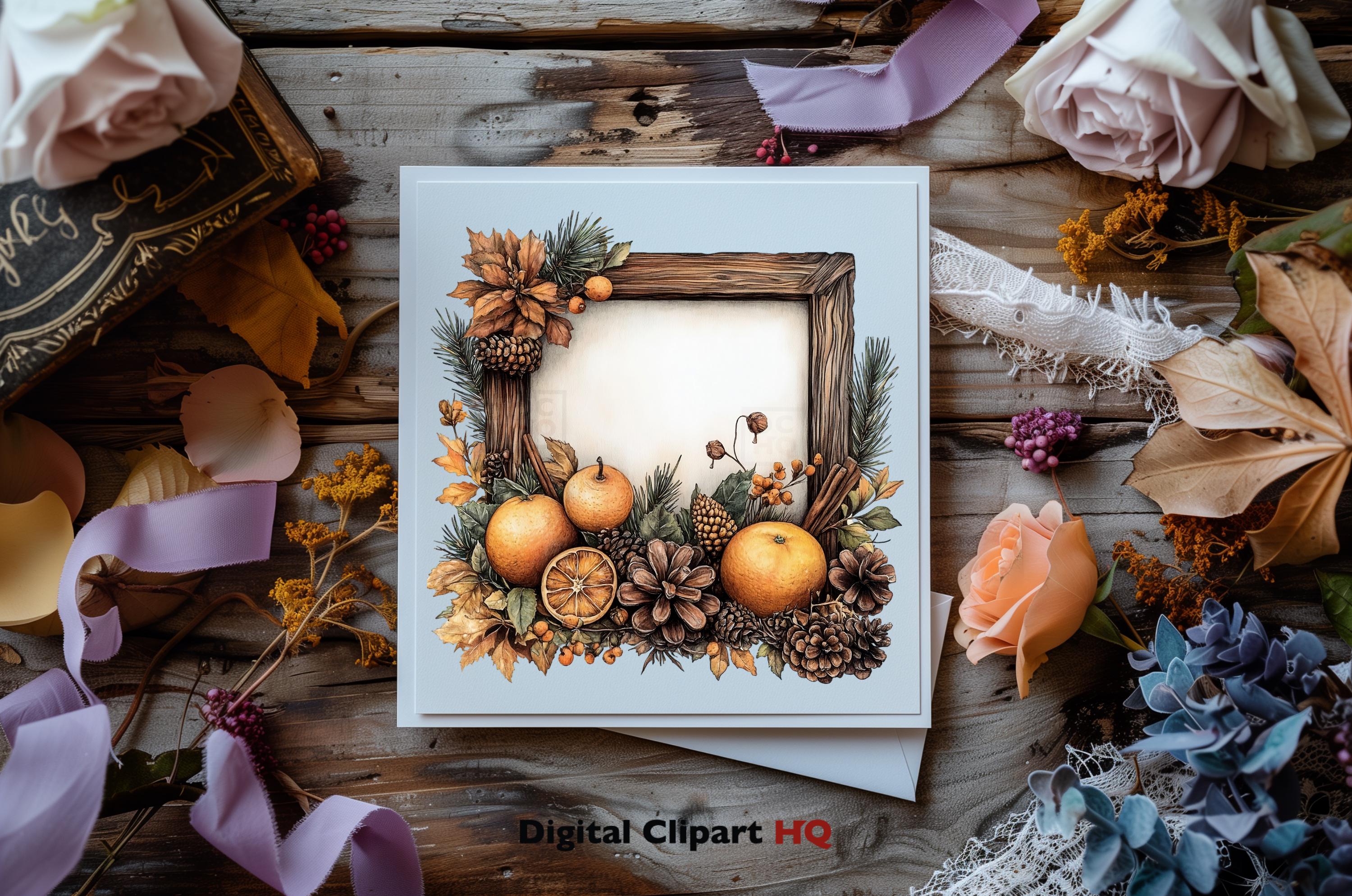 Autumn Frames Clipart Bundle Fall Decoration PNG Watercolor Fall Border ...