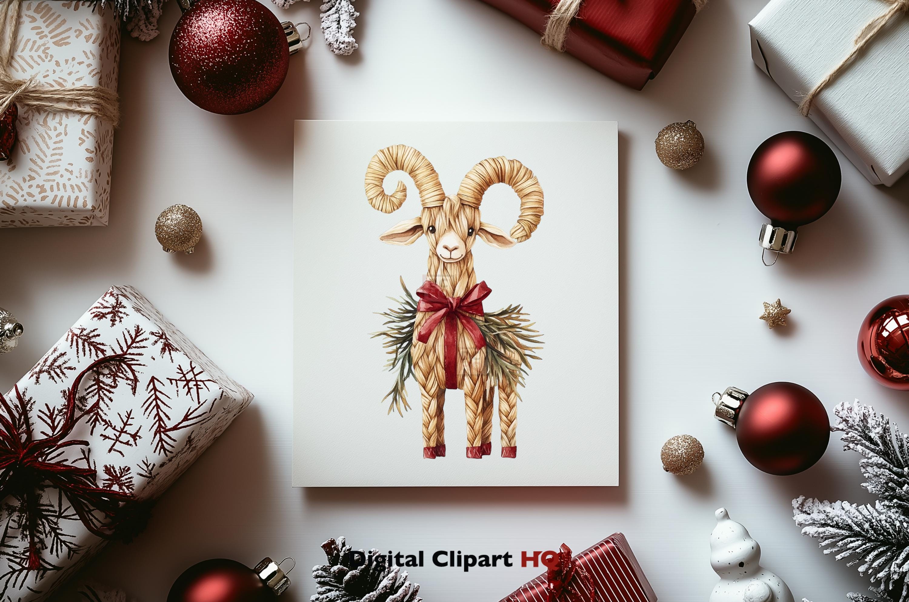 Nordic Yule Goat Clipart Bundle Hygge Winter Graphics Digital Download ...