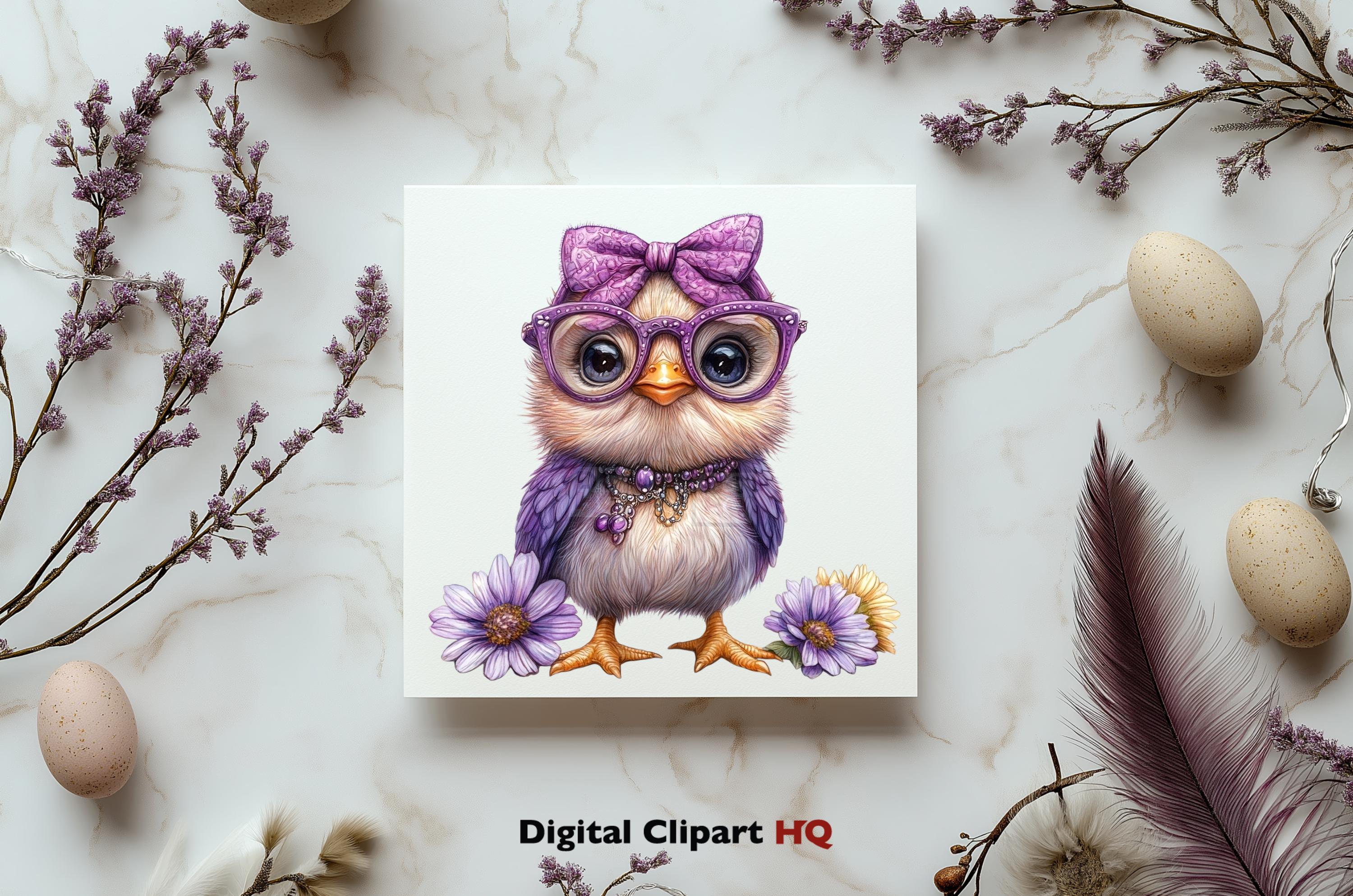 Cute Baby Chick Clipart Bundle Watercolor Printable Farm Animals PNG ...