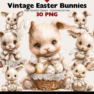 Vintage Bunny Clipart Bundle Watercolor Plush Toy Graphics Cute Nursery Digital Download Rustic Stuffed Animal PNG Easter Art Commercial Use