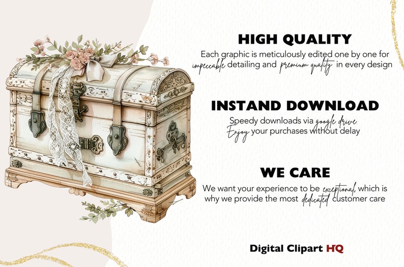 May include: A white wooden chest with ornate details, decorated with a pink floral arrangement and a white lace ribbon. The chest is closed and has a metal latch. The background is a soft pink.