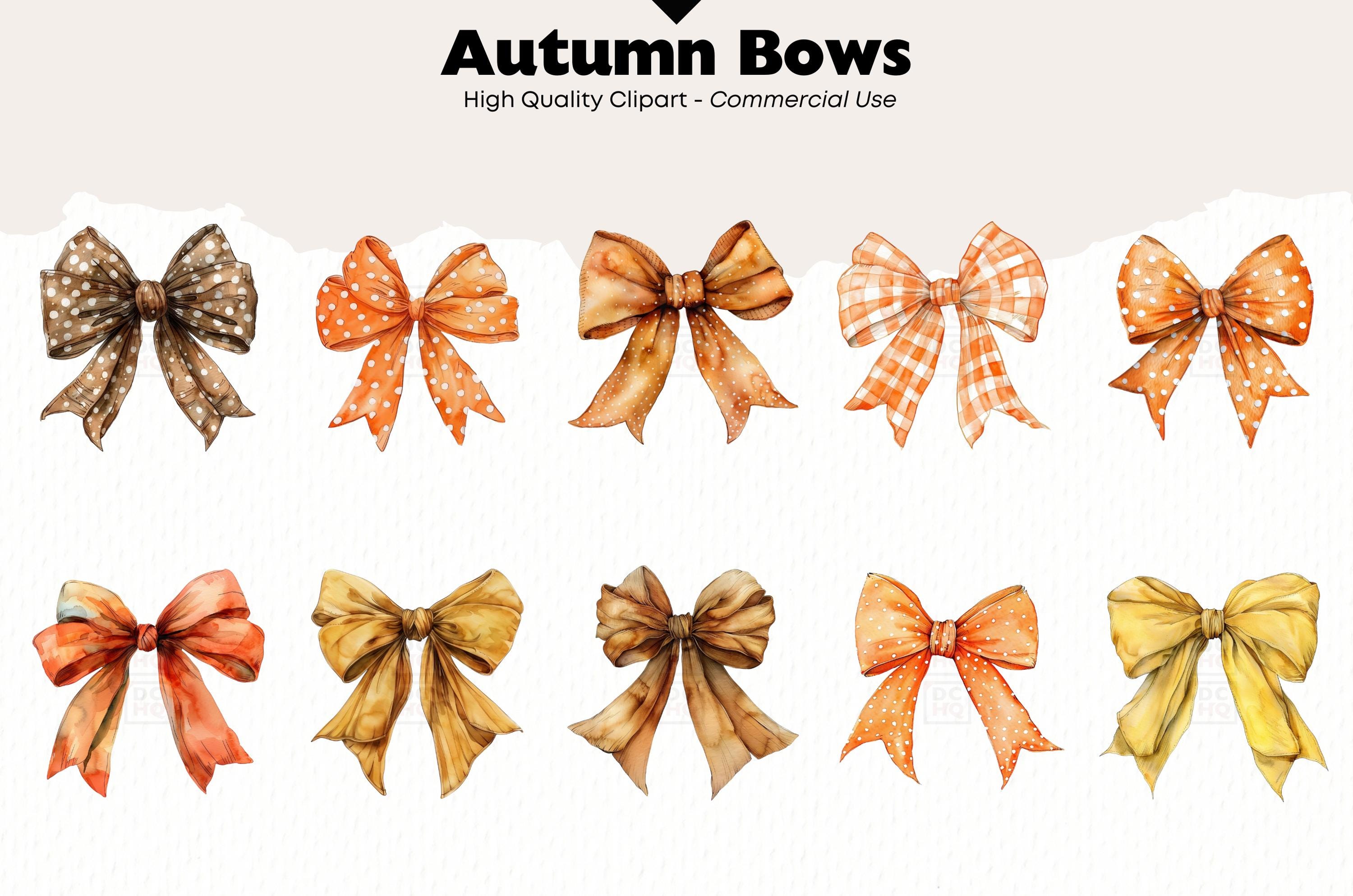 Autumn Bow Clipart Bundle | Fall Themed Bows | Digital Download PNG ...