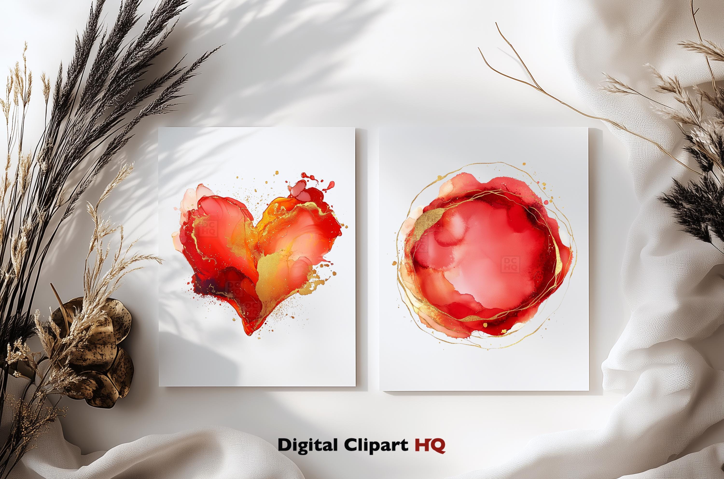 Red Ink Aet Red Gold Alcohol Ink Clipart, Abstract Ink Textures PNG, Luxury Red Ink ...