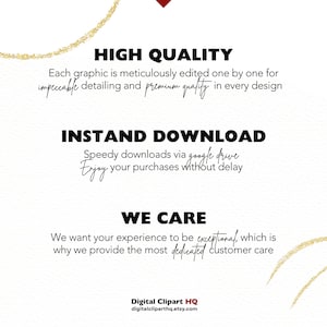 May include: White graphic with text: "HIGH QUALITY", "INSTAND DOWNLOAD", and "WE CARE". The text describes the quality, download speed, and customer service. The image also includes the shop's name and website.