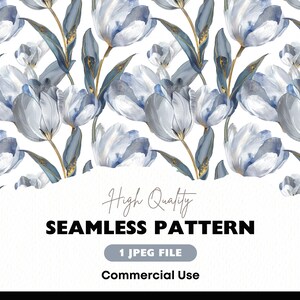 Motif floral sans couture aquarelle JPEG, impression de fleurs en papier numérique botanique pour tissu, créations artisanales en papier, téléchargement immédiat, Scrapbooking, textiles