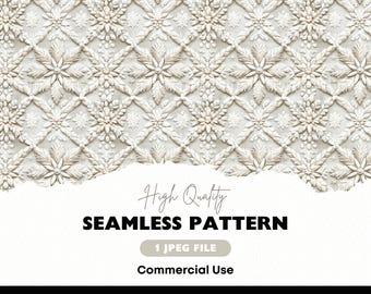 Classic Christmas Seamless Pattern JPEG  Watercolor Digital Paper Knitted 3D Repeat Pattern File White Winter Paper Crafts Instant Download