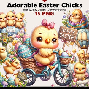 Clipart de Pâques mignon, adorables poussins de Pâques, Illustrations aquarelles de Pâques en tricot Style, printemps animaux PNG, téléchargement numérique bébé poulet
