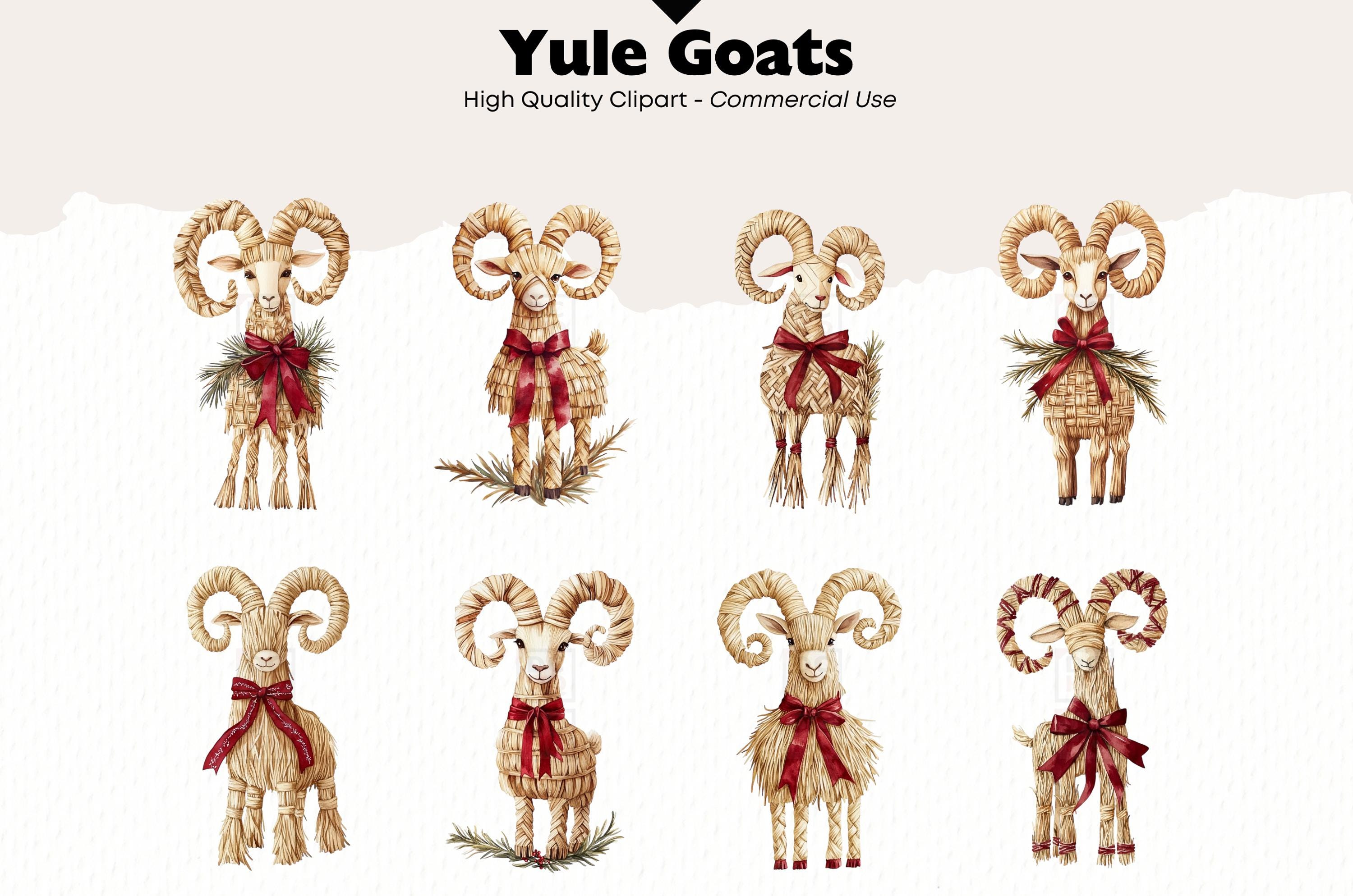Nordic Yule Goat Clipart Bundle Hygge Winter Graphics Digital Download ...