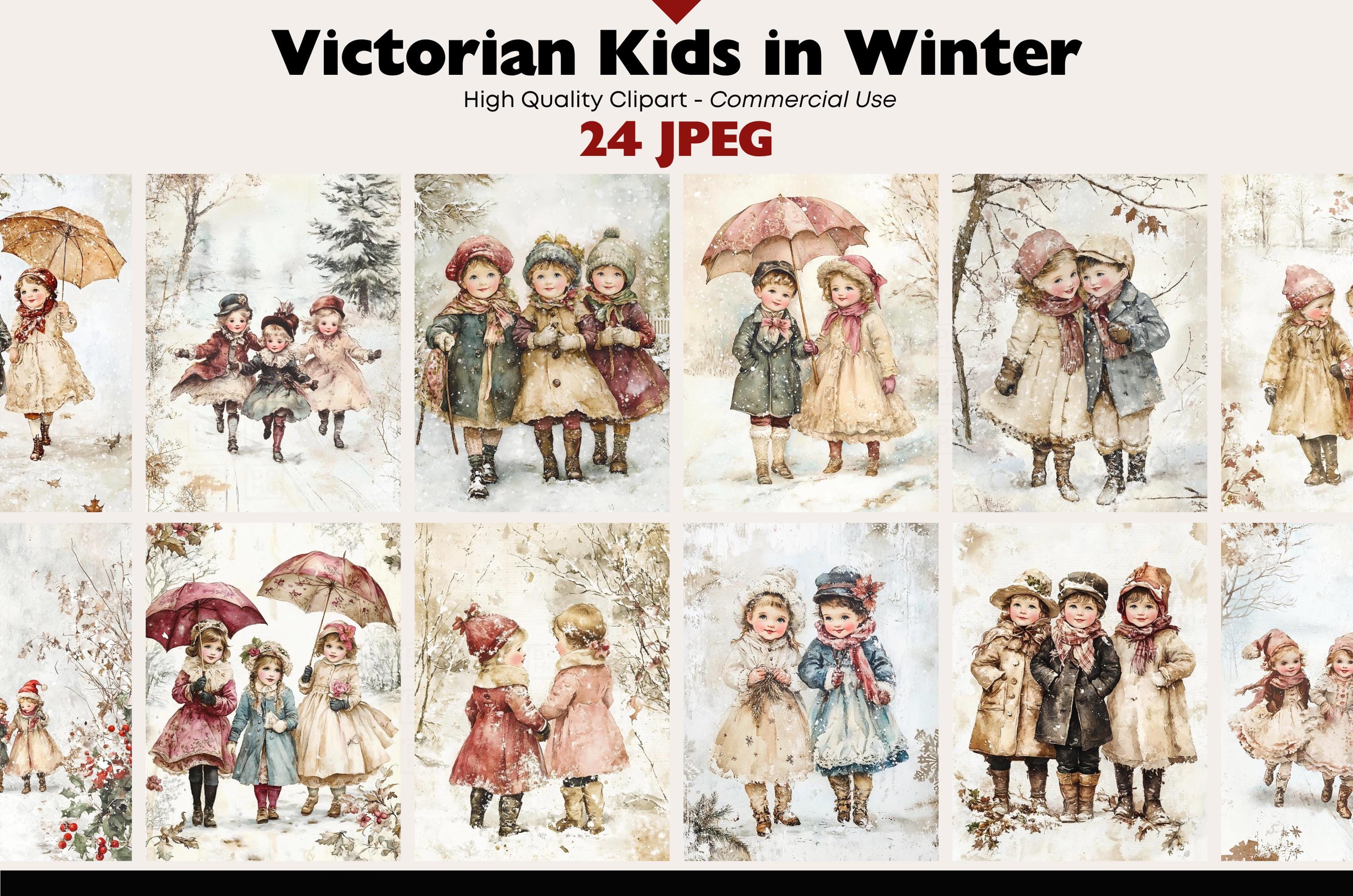 Lot Antique De 6 Déchets Victoriens – Garçons & Filles, Multi-couleur, Fabriqué En France