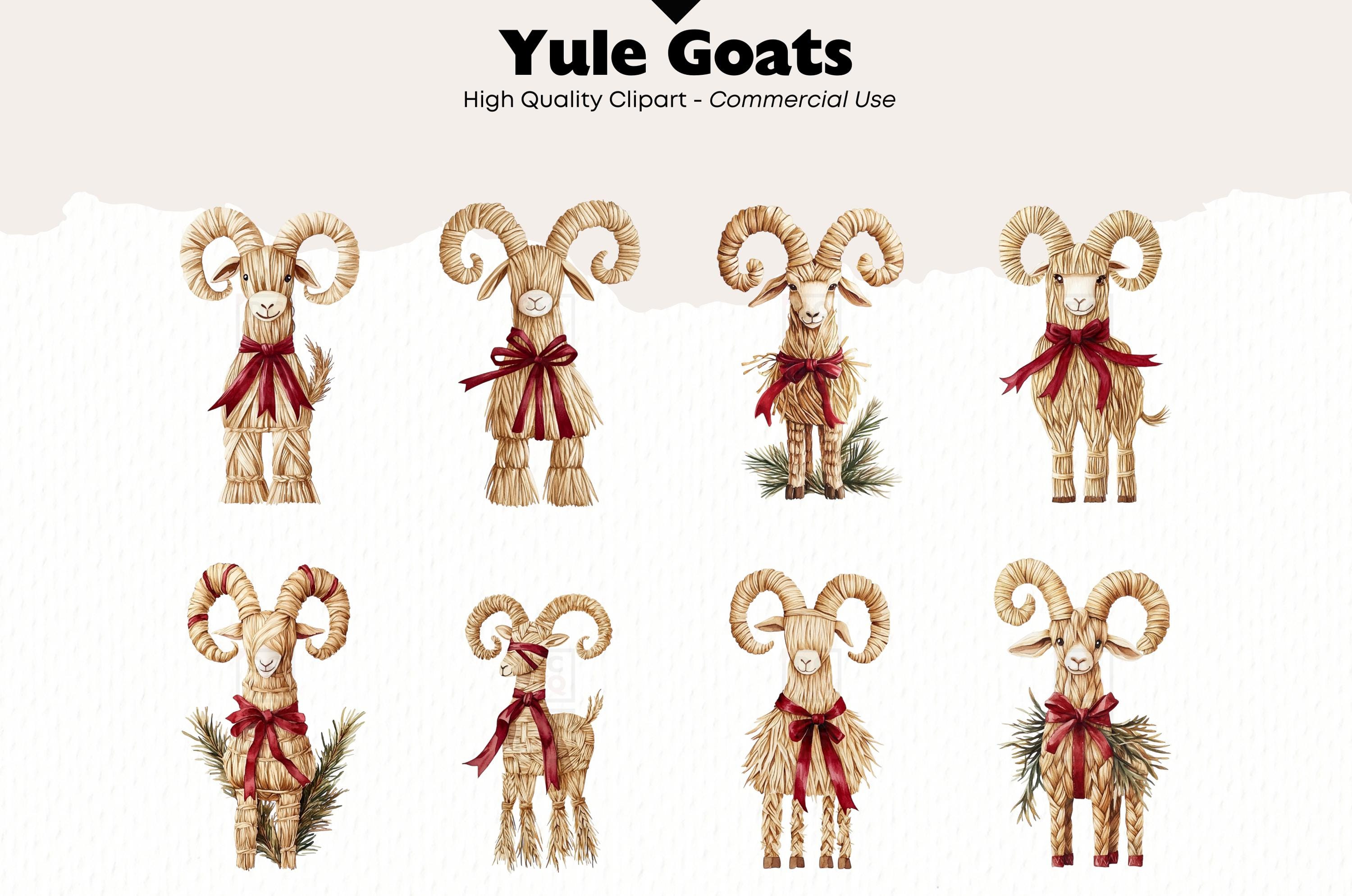 Nordic Yule Goat Clipart Bundle Hygge Winter Graphics Digital Download ...