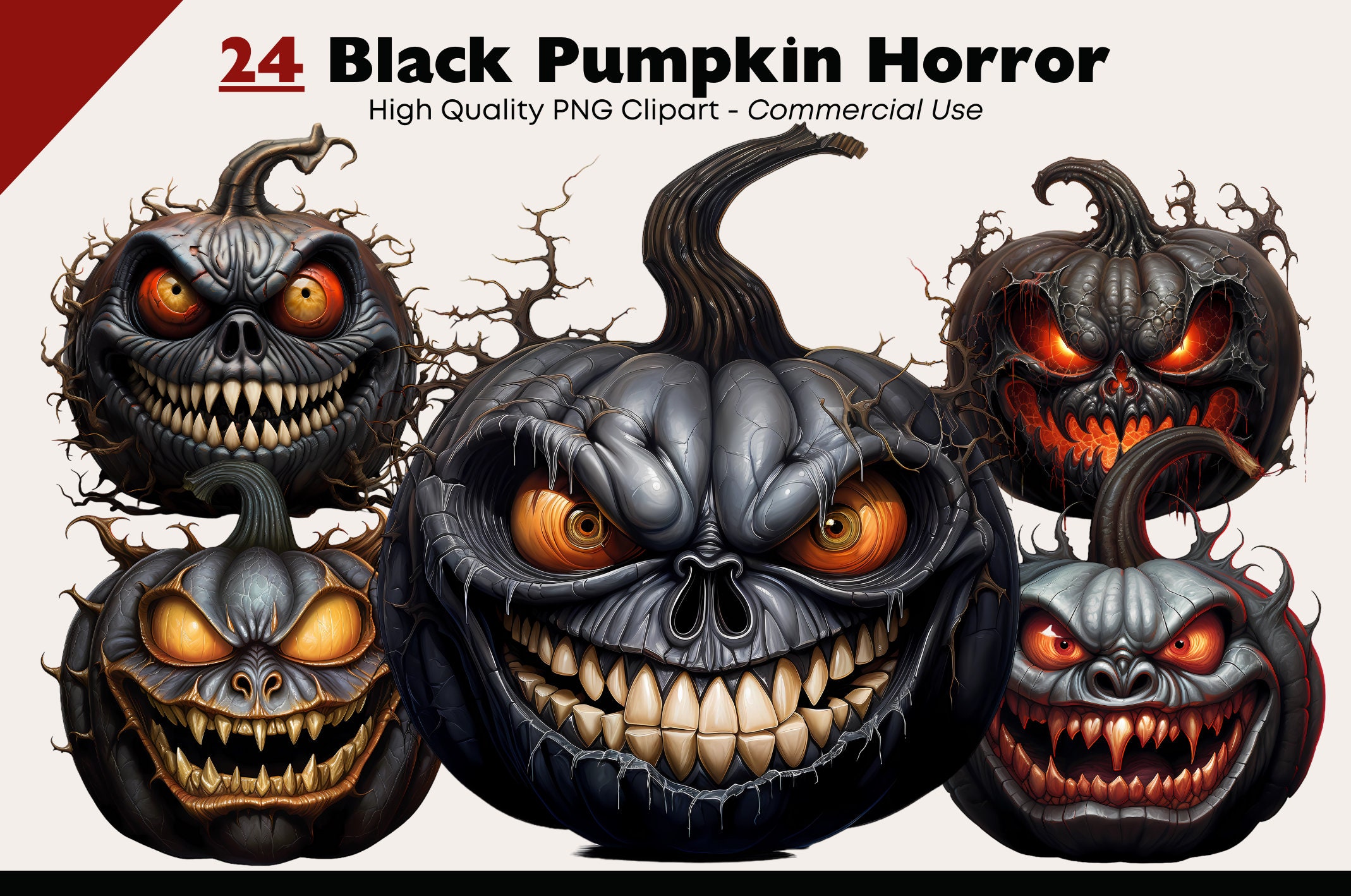 Pumpkin Horror Scary Face Halloween Party T-Shirt' Sticker