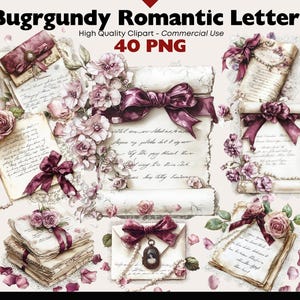 Vintage Letters PNG Clipart Commercial Use Parchment Paper Graphics Digital Download Watercolor Paper Crafts Junk Journal Scrapbooking