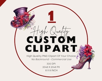 1 Custom Order Clipart For Personal And Commercial Use, Custom PNG, Customer Request Watercolor Illustration