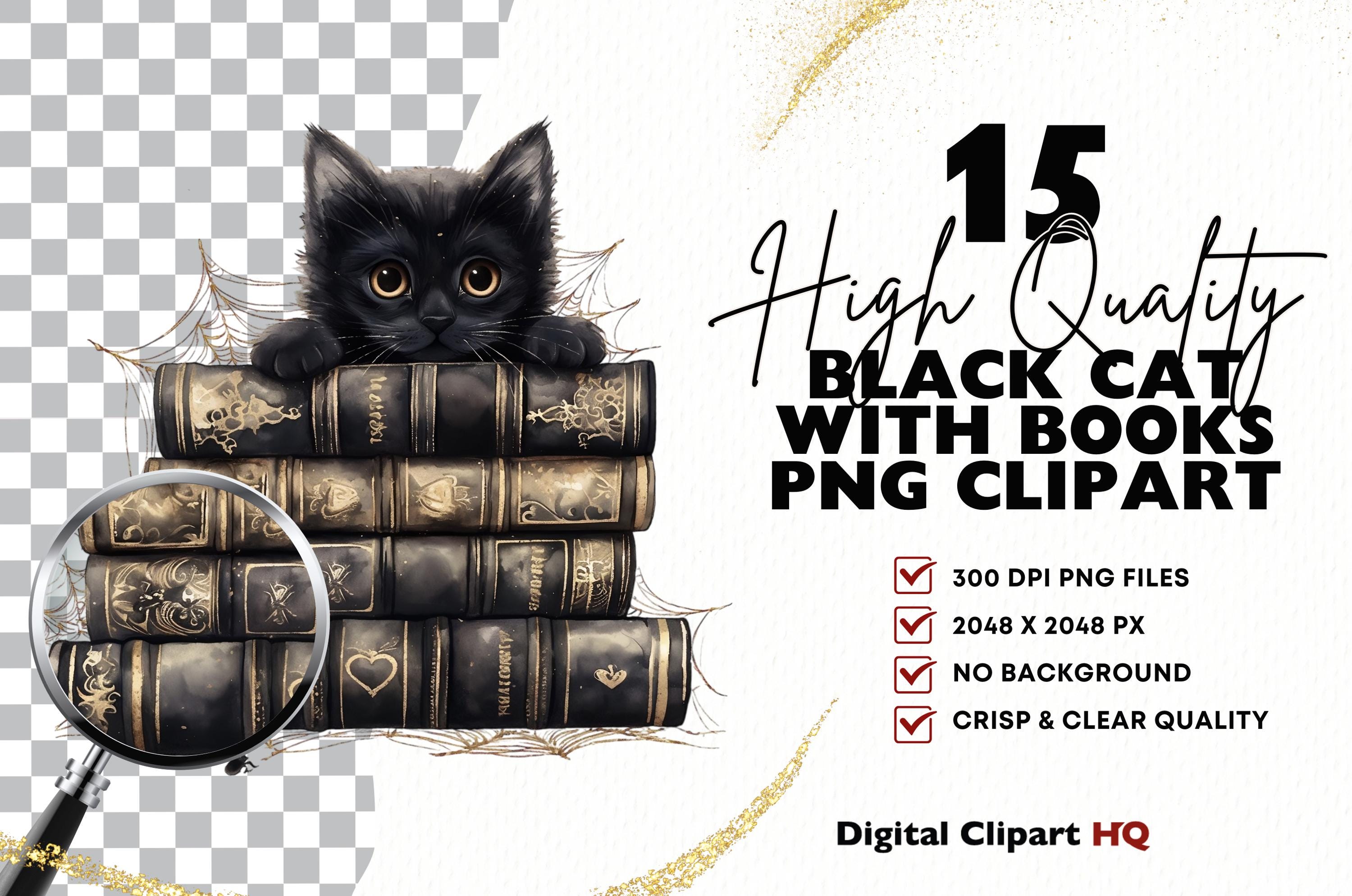 Black Cats Clipart Bundle Playful Cat PNG Transparent Background ...