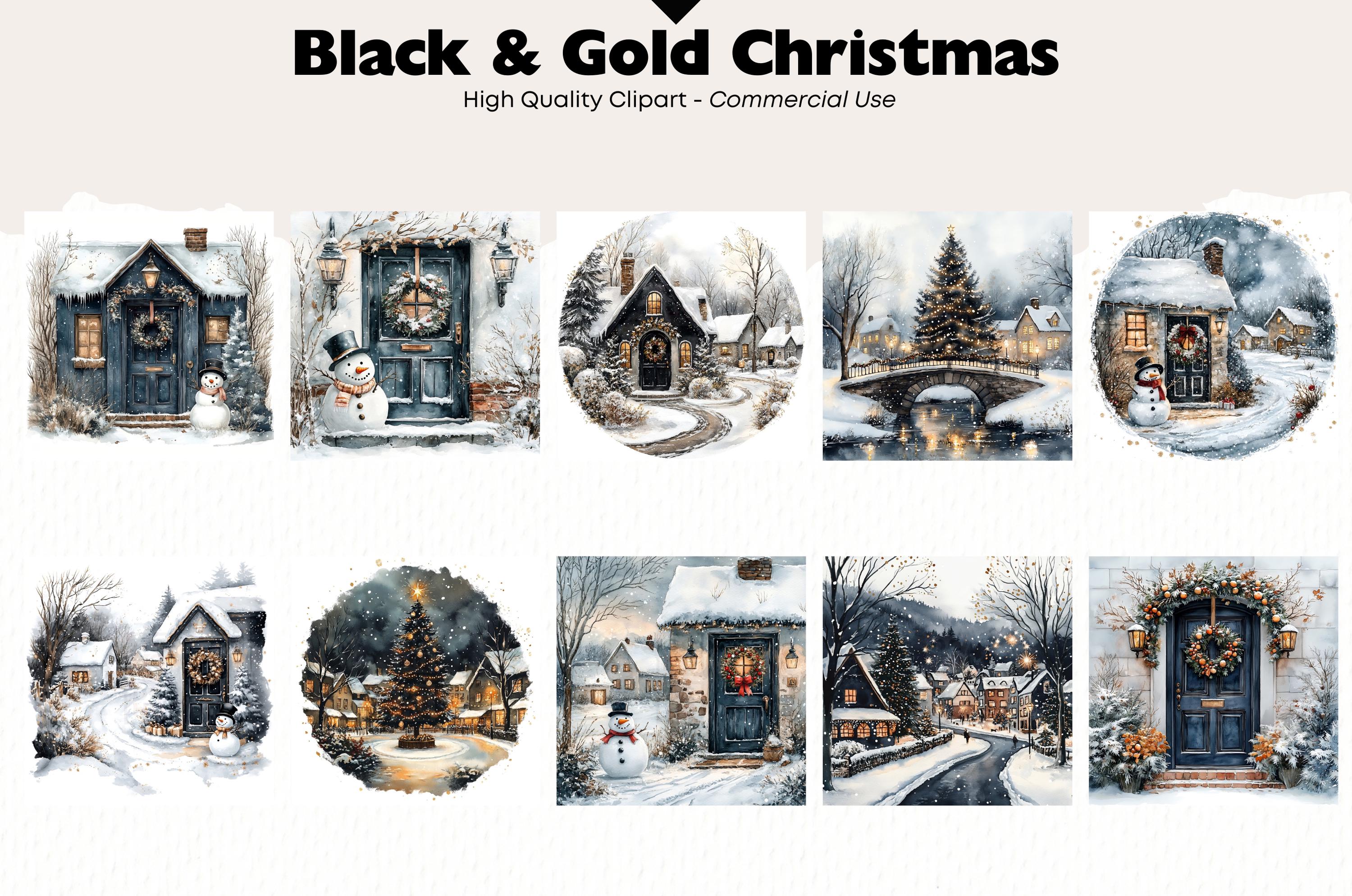 Winter Scenes Clipart Bundle Snowy Landscapes Graphics Digital Download ...