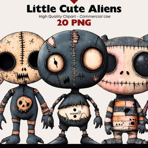 Cute Alien Clipart Fantasy Monster Png Watercolor Extraterrestrial Digital Download Funny ET Png Junk Journal Printable Space Themed Clipart