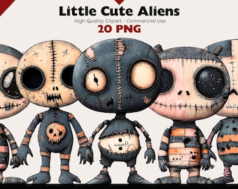Cute Alien Clipart Fantasy Monster Png Watercolor Extraterrestrial Digital Download Funny ET Png Junk Journal Printable Space Themed Clipart