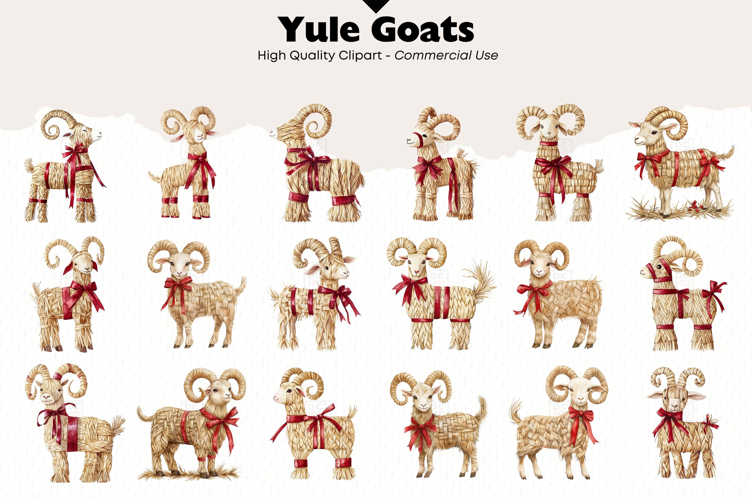 Nordic Yule Goat Clipart Bundle Hygge Winter Graphics Digital Download ...