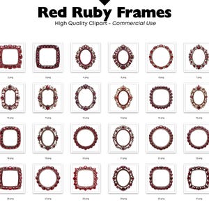 May include: A set of 36 red ruby frames, each with a different design. The frames are ideal for adding a touch of elegance to any project.