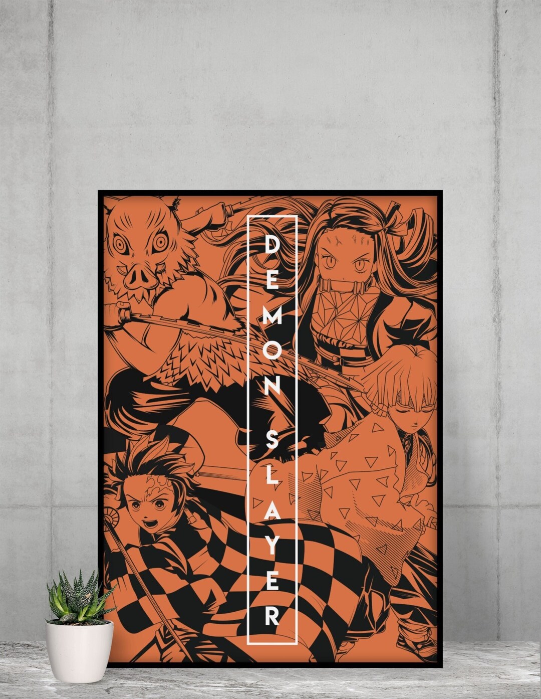 Demon Slayer Poster Anime Wall Demon Slayer Decor Poster Anime Etsy