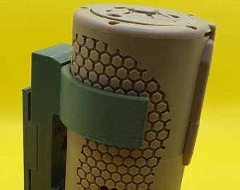 Carbon fiber reinforced holder / holster for Begadi spring grenade in the new smooth design with Molle adapter
