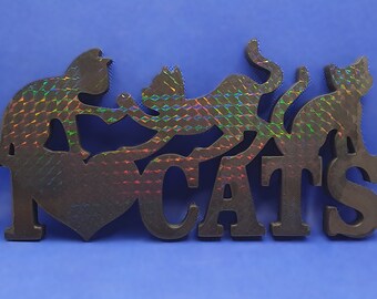 Katzen-Wandbild oder Standbild, I Love Cats, Deko, Cat-Art, Deko, 3D Druck