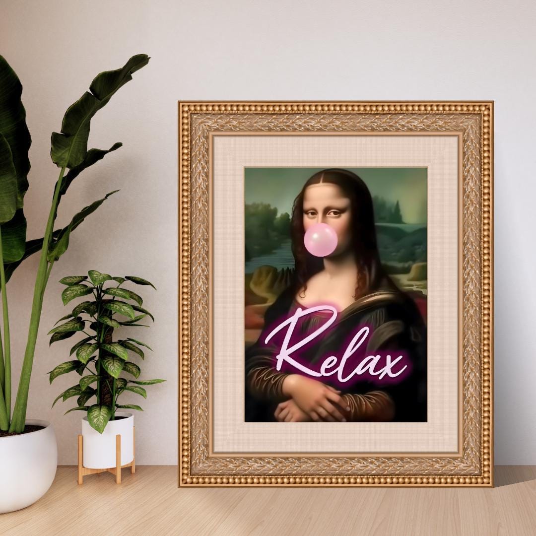 Funny Mona Lisa Poster – Parody Art by Leonardo Da Vinci, Instant ...