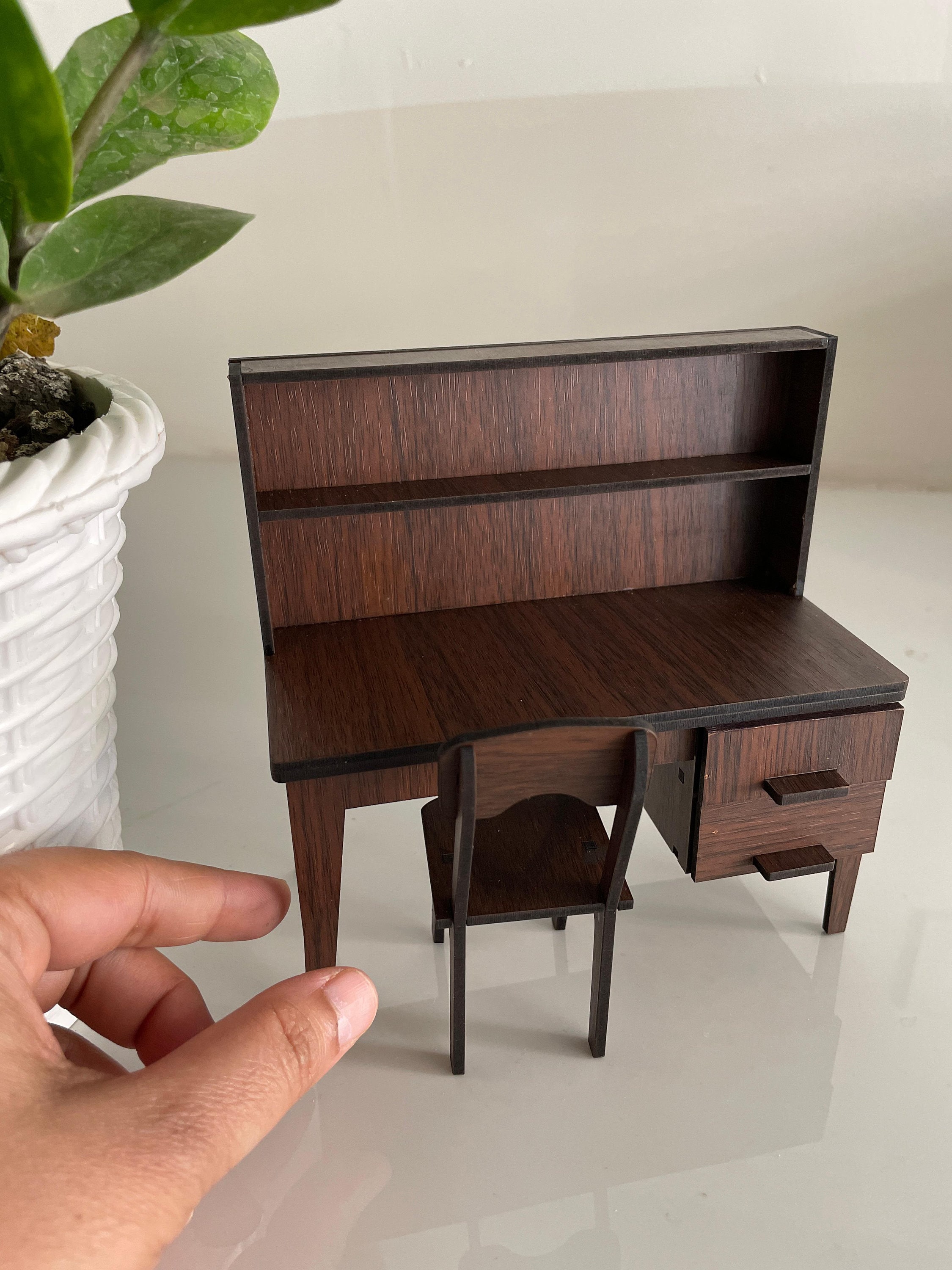 Miniature Wooden Study Table (14cm), Mini Study Table , Indian Wooden ...