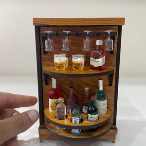 Miniaturowy Naturalny Drewniany Bar Tekowy, Bar Do Przechowywania I Ekspozycji, Idealny Wybór Na Prezent-Mini Bar, Ekspercki Bar Rzemieślniczy, Ręcznie Wykonany Mini Bar