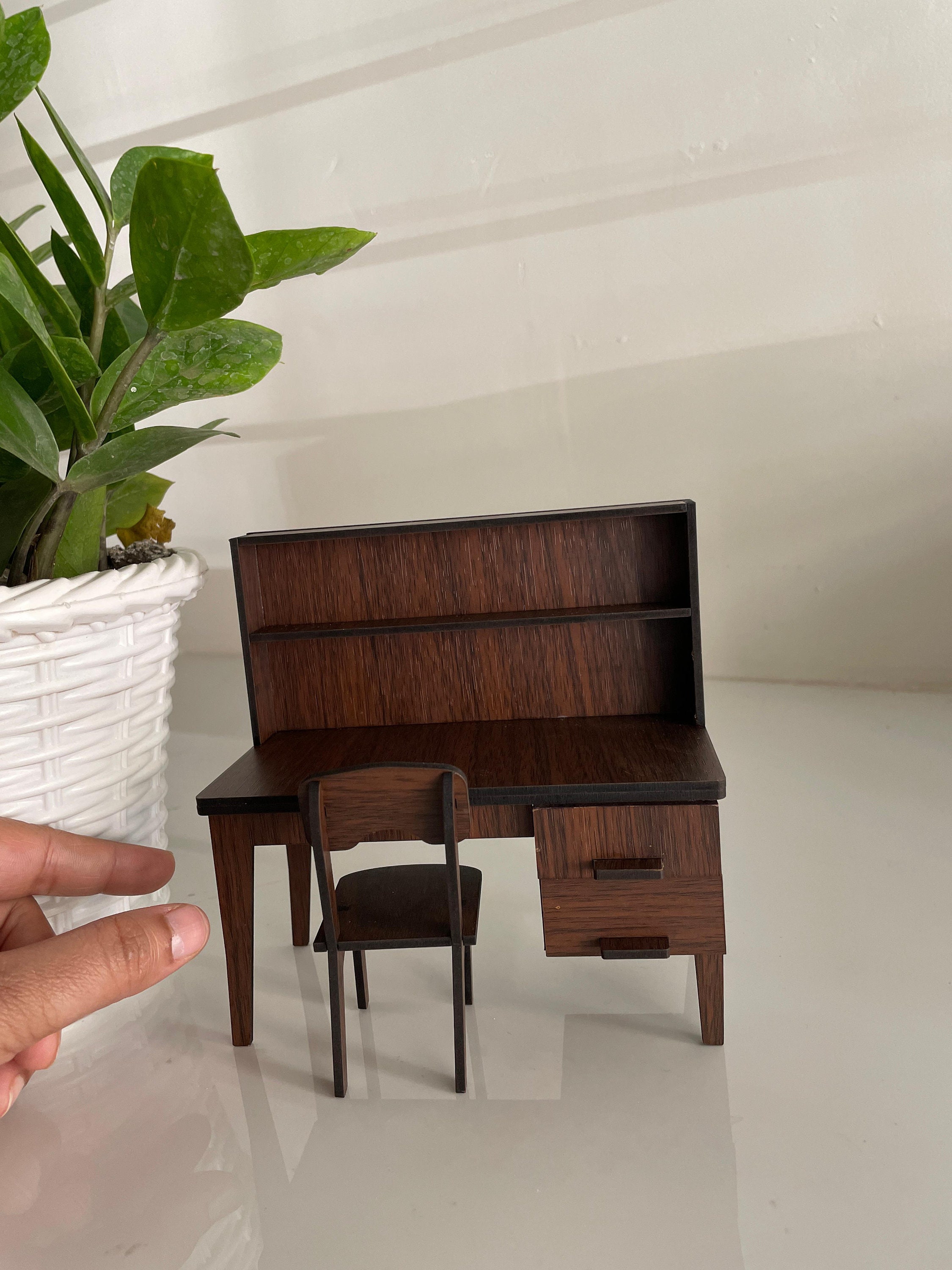 Miniature Wooden Study Table (14cm), Mini Study Table , Indian Wooden ...