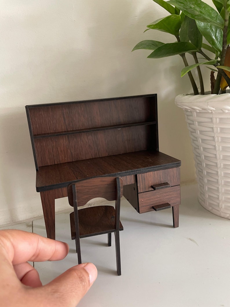 Miniature Wooden Study Table (14cm), Mini Study Table , Indian Wooden ...