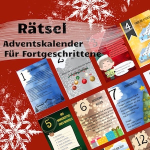 Utskrivbar pusseladventskalender för tonåringar och vuxna (avancerad) / PDF-nedladdning som digital adventskalender
