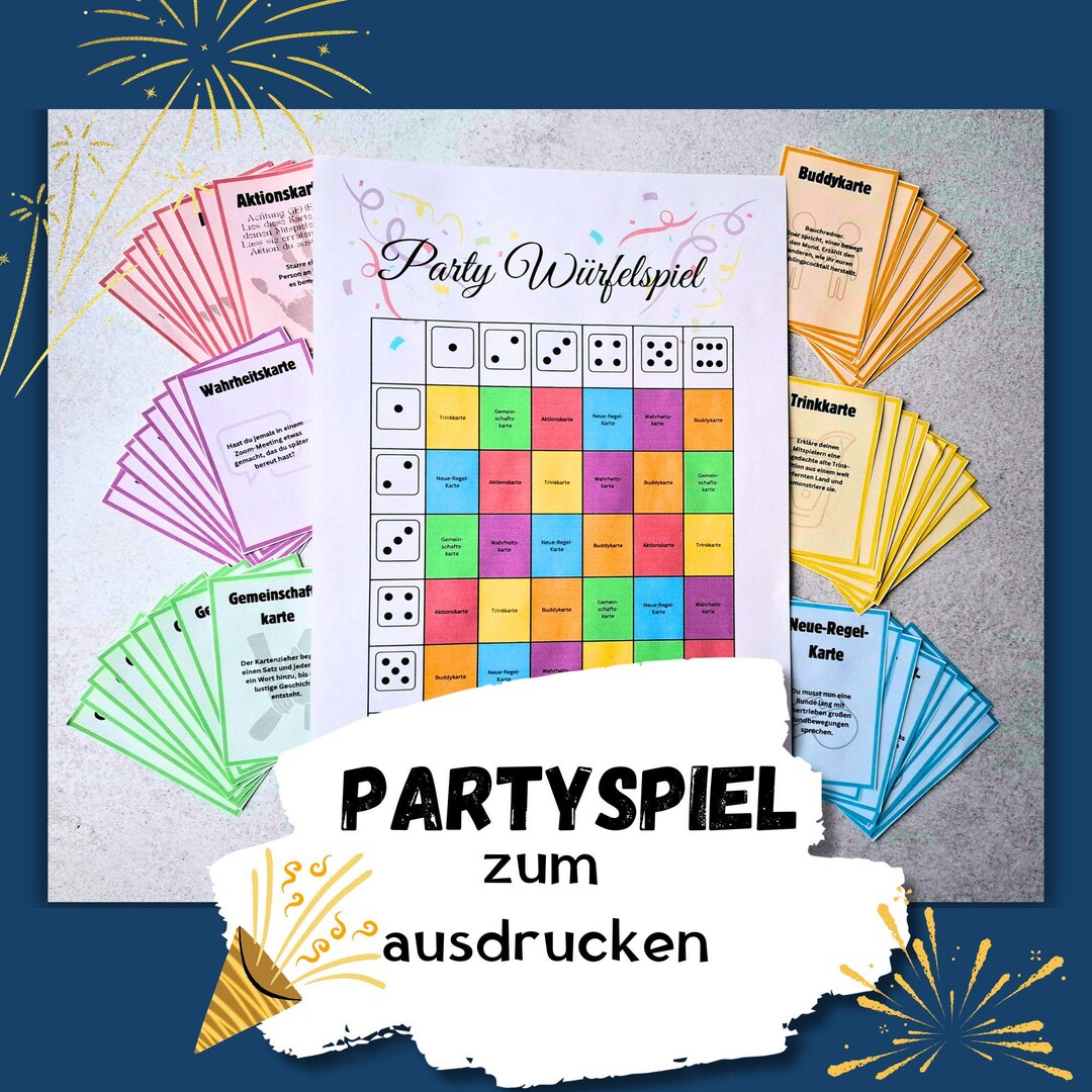 Partyspiel für Erwachsene / Trinkspiel Deutsch zum ausdrucken für