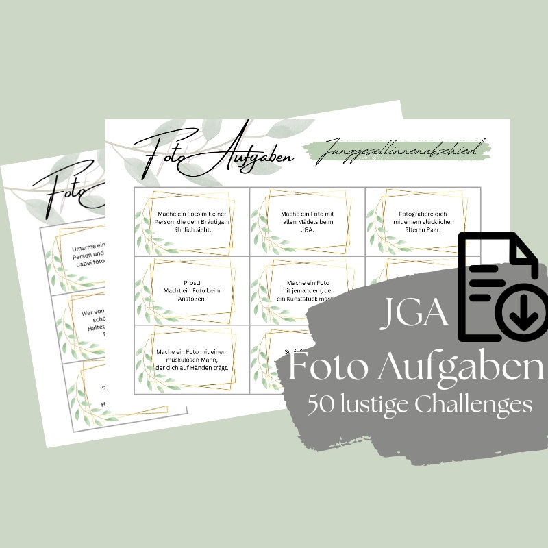 Photo tasks JGA /Photo challenge 50 funny tasks for the bride / Game for on the go / JGA games to download