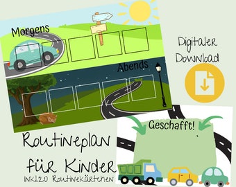 Morning routine and evening routine for children / Daily plan for children to print out / Children's routine plan for more daily structure