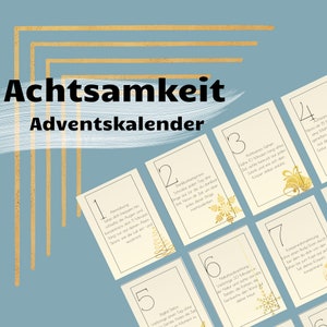 Mindfulness Advent calendar to print - DIY Advent calendar filling with 24 mindfulness cards - Self care for Christmas