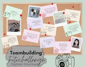 Teambuilding spiele / Fotochallenge als Spiel für die Weihnachtsfeier oder ein Teamevent / 40 Aktionskarten zum drucken